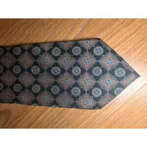 Brioni Silk Tie Multicolor Geometric Handmade in Italy Wide